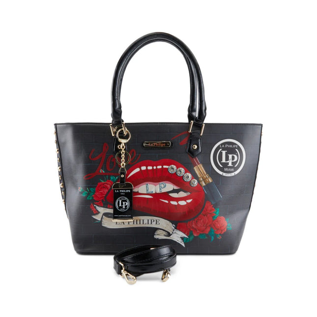 LA PHILIPE RED LIPS WOMEN HAND BAG