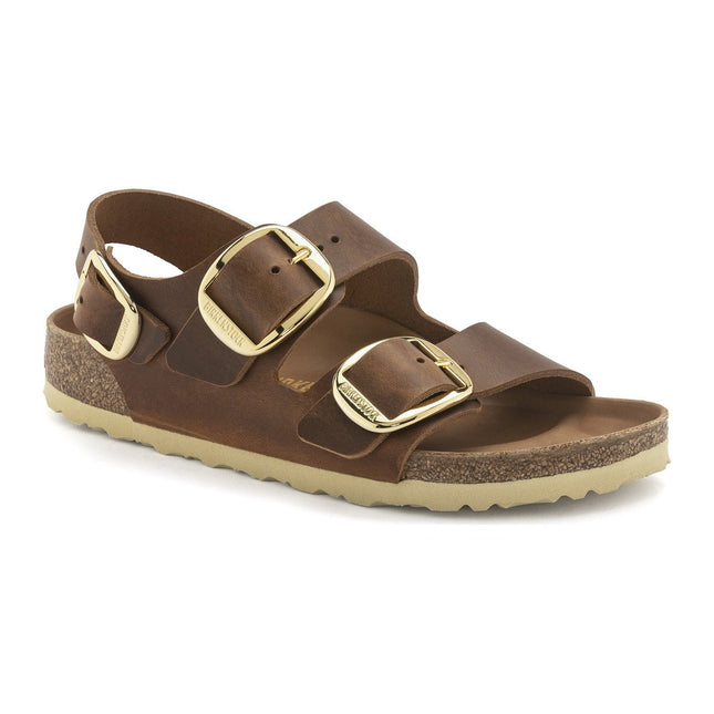 BIRKENSTOCK MILANO BIG BUCKLE OILED LEATHER WOMEN SANDALS