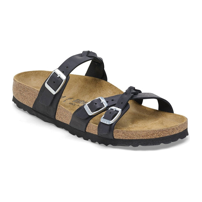 BIRKENSTOCK FRANCA BRAID OILED LEATHER WOMEN SANDALS - Black Regular