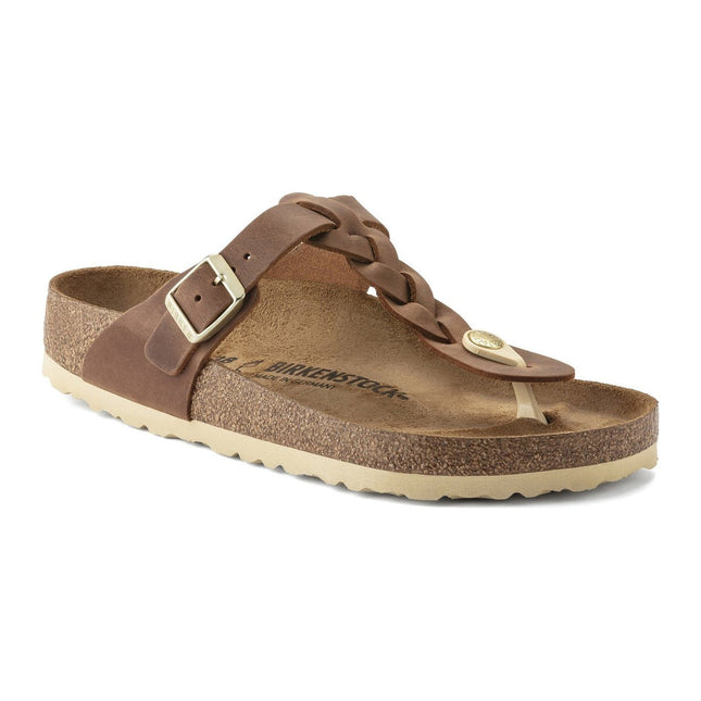 BIRKENSTOCK GIZEH BRAID OILED LEATHER WOMEN SANDALS
