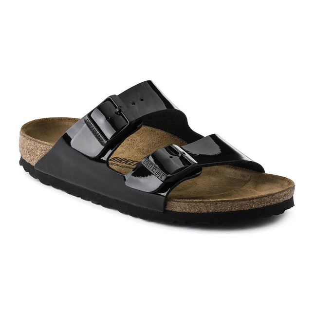 BIRKENSTOCK ARIZONA BIRKO-FLOR PATENT Women Sandals Black Patent N