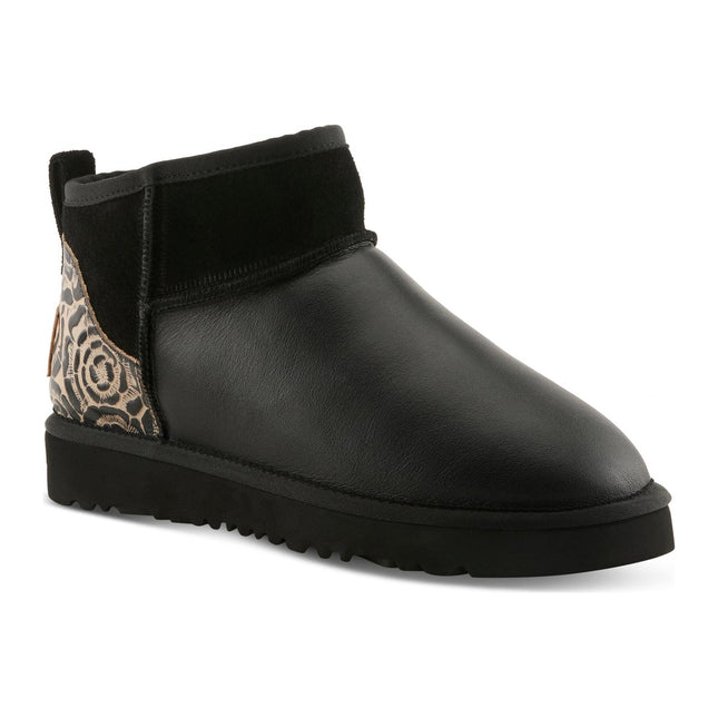 L`ARTISTE BRANDAI-GLOSS SHEARLING WOMEN BOOTS - Black Multi