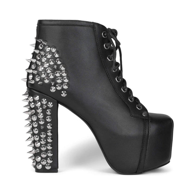 JEFFREY CAMPBELL SPIKE WOMENS BOOTS - Black Silver