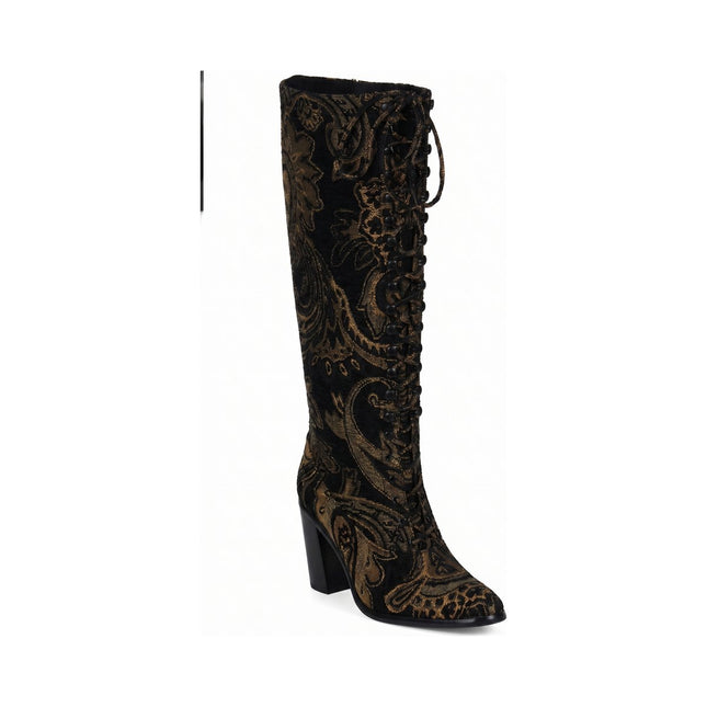 JEFFREY CAMPBELL ARCHILLE-K WOMEN BOOTS - Dark Brown Tapestry