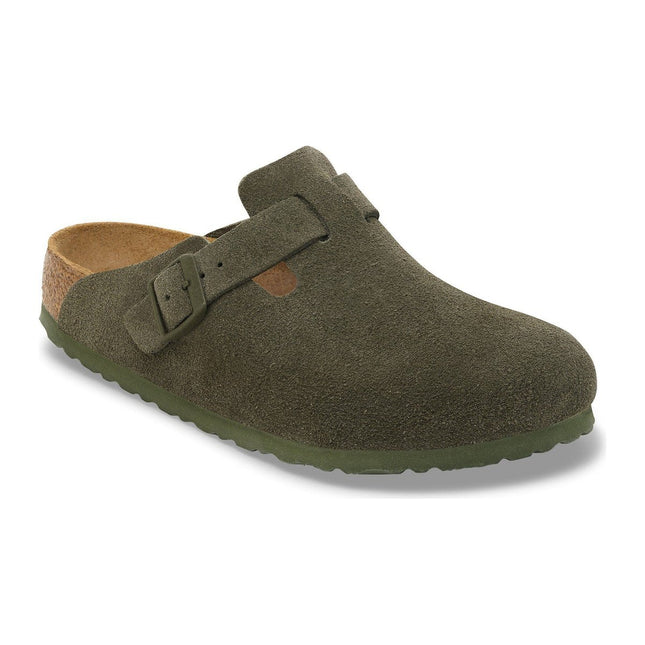 BIRKENSTOCK BOSTON SUEDE LEATHER WOMEN CLOGS - Thyme