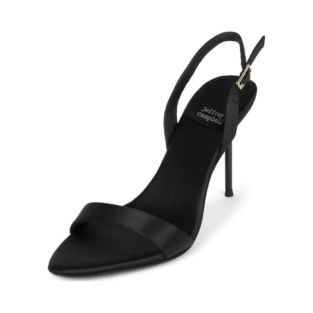 JEFFREY CAMPBELL GO-GETTER WOMEN HEELS Black Satin