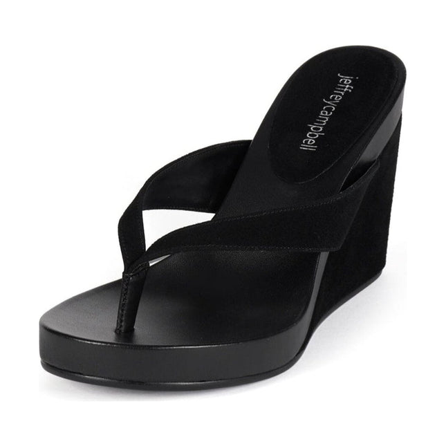 JEFFREY CAMPBELL LIEZEL Women Sandals - Black Suede Combo