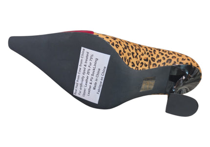 NYCK - New York City Kicks Jeffrey Campbell Arturo-F calf-hair leopard print pump with sculpted heel and red toe