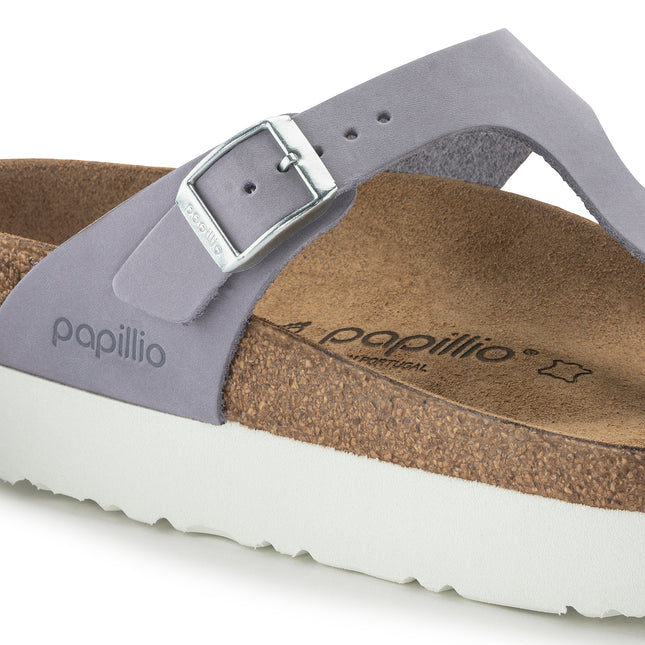 BIRKENSTOCK BIRKENSTOCK GIZEH PLATFORM NUBUCK LEATHER WOMEN SANDALS