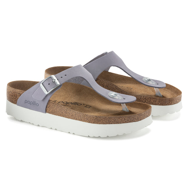 BIRKENSTOCK BIRKENSTOCK GIZEH PLATFORM NUBUCK LEATHER WOMEN SANDALS