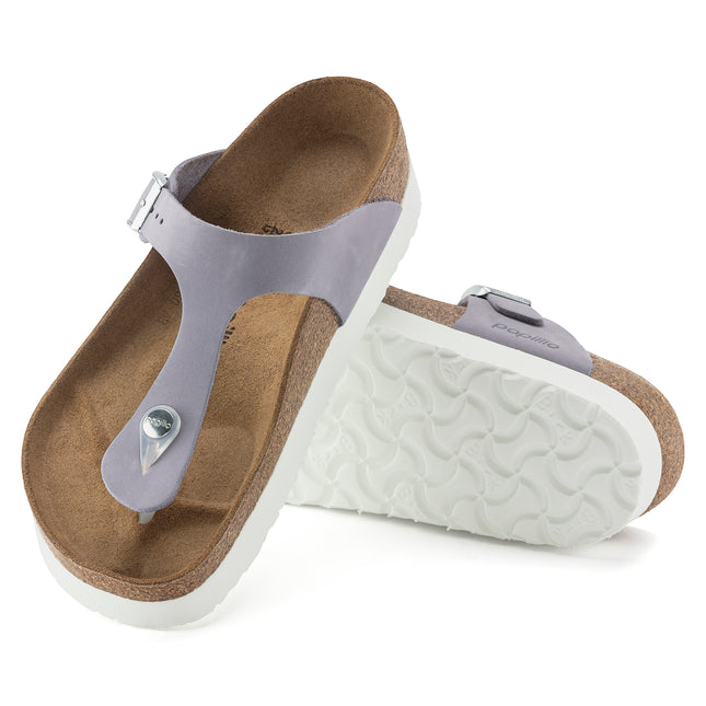 BIRKENSTOCK BIRKENSTOCK GIZEH PLATFORM NUBUCK LEATHER WOMEN SANDALS