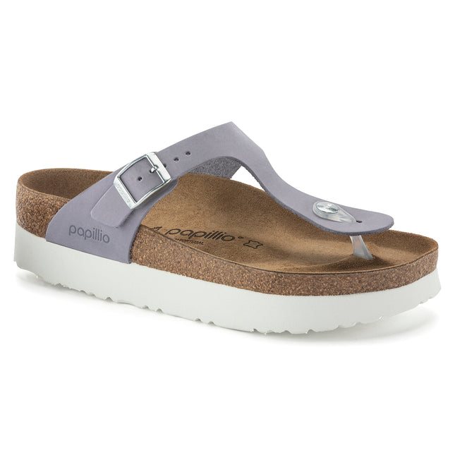 BIRKENSTOCK BIRKENSTOCK GIZEH PLATFORM NUBUCK LEATHER WOMEN SANDALS