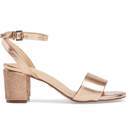 LAUREN LORRAINE Crystal-encrusted Block Heel