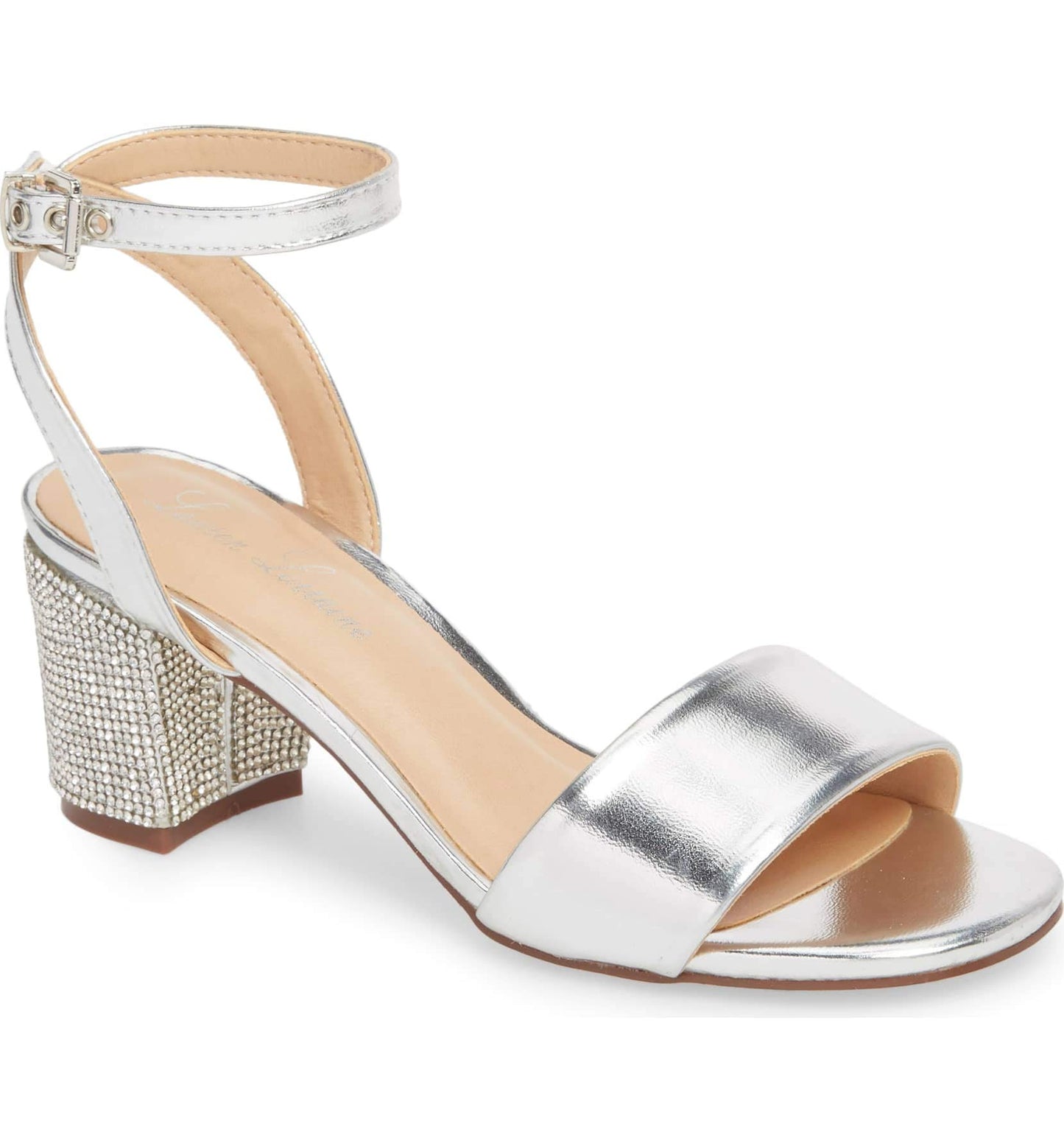 LAUREN LORRAINE Crystal-encrusted Block Heel