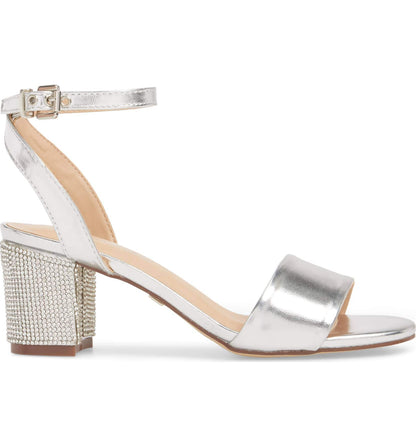 LAUREN LORRAINE Crystal-encrusted Block Heel