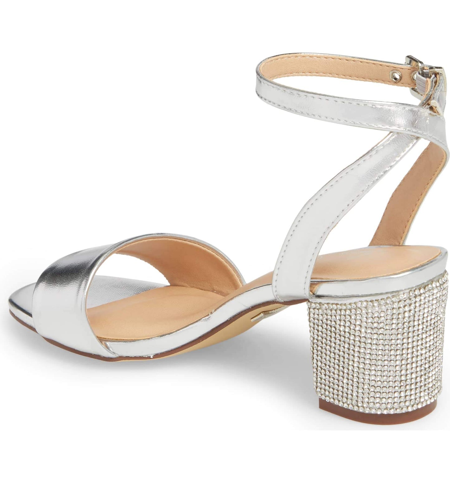 LAUREN LORRAINE Crystal-encrusted Block Heel