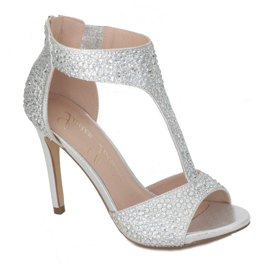 Lauren Lorraine Crystal Embellished Peep Toe Sandal