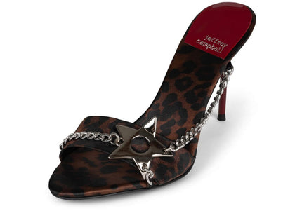 JEFFREY CAMPBELL SOIRE-O Women Heels - Tan Cheetah Satin Silver