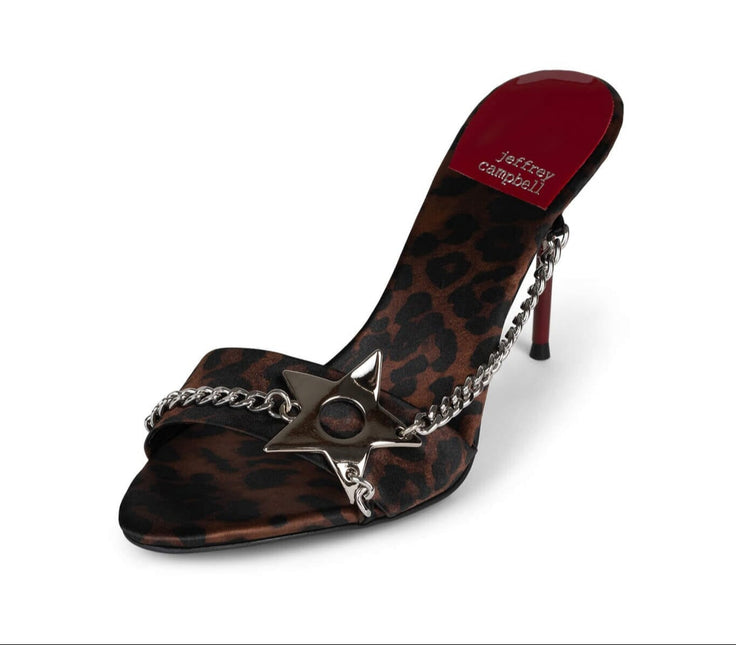 JEFFREY CAMPBELL SOIRE-O Women Heels - Tan Cheetah Satin Silver