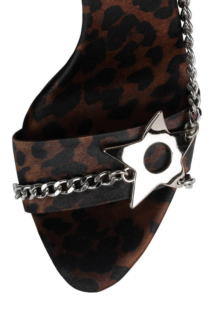 JEFFREY CAMPBELL SOIRE-O Women Heels - Tan Cheetah Satin Silver