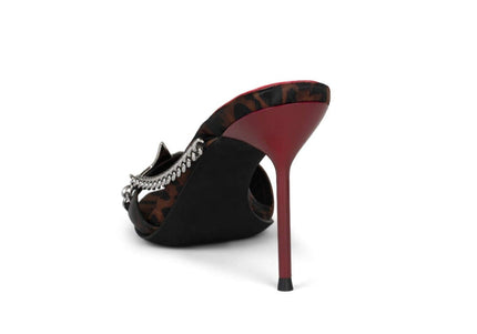 JEFFREY CAMPBELL SOIRE-O Women Heels - Tan Cheetah Satin Silver