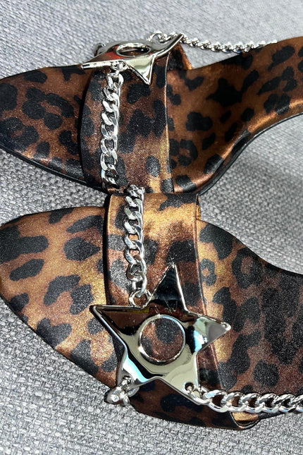 JEFFREY CAMPBELL SOIRE-O Women Heels - Tan Cheetah Satin Silver