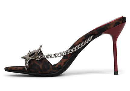 JEFFREY CAMPBELL SOIRE-O Women Heels - Tan Cheetah Satin Silver