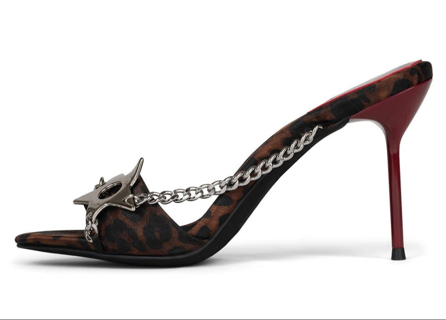 JEFFREY CAMPBELL SOIRE-O Women Heels - Tan Cheetah Satin Silver