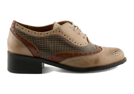 L'ARTISTE TAPDANCER-CHECK WOMEN SHOES - Beige Multi
