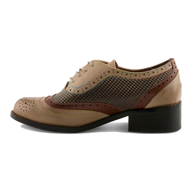 L'ARTISTE TAPDANCER-CHECK WOMEN SHOES - Beige Multi