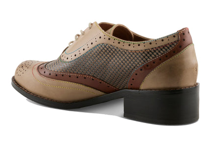 L'ARTISTE TAPDANCER-CHECK WOMEN SHOES - Beige Multi