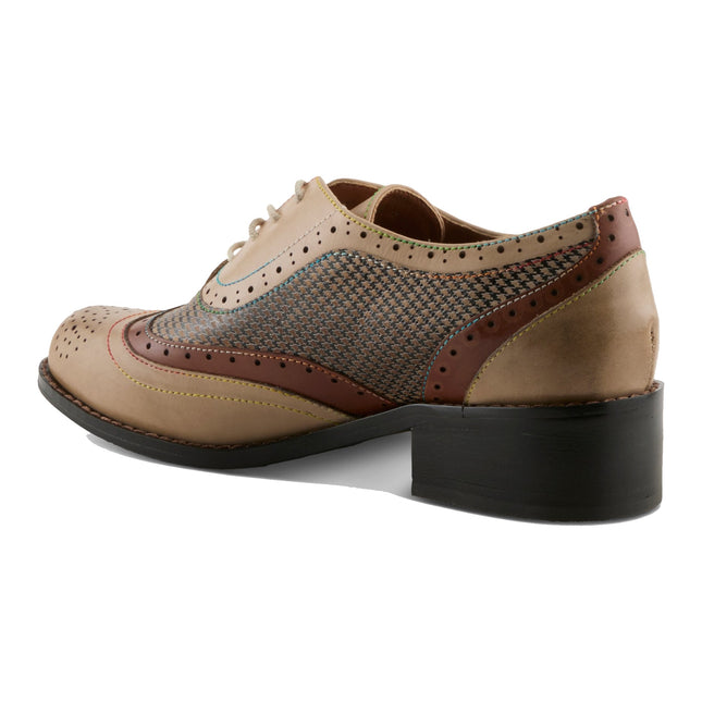 L'ARTISTE TAPDANCER-CHECK WOMEN SHOES - Beige Multi