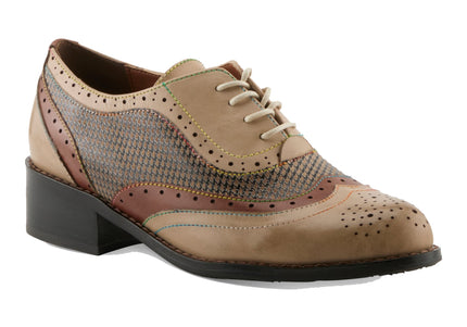 L'ARTISTE TAPDANCER-CHECK WOMEN SHOES - Beige Multi