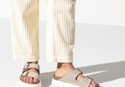 BIRKENSTOCK ARIZONA PLATFORM SUEDE LEATHER WOMEN SANDALS