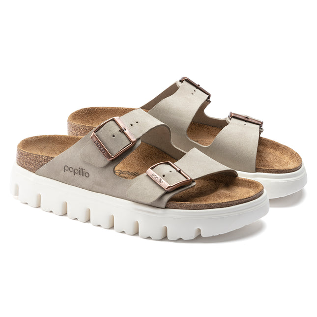BIRKENSTOCK ARIZONA PLATFORM SUEDE LEATHER WOMEN SANDALS