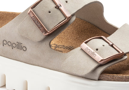 BIRKENSTOCK ARIZONA PLATFORM SUEDE LEATHER WOMEN SANDALS