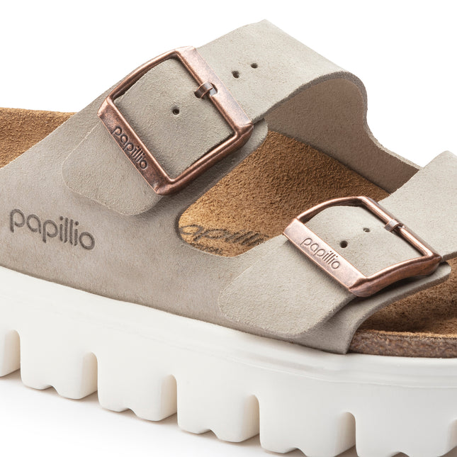 BIRKENSTOCK ARIZONA PLATFORM SUEDE LEATHER WOMEN SANDALS