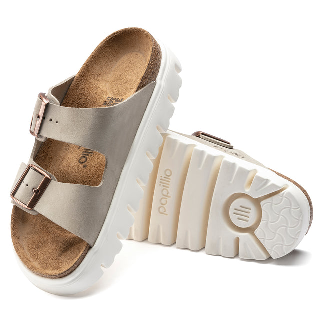 BIRKENSTOCK ARIZONA PLATFORM SUEDE LEATHER WOMEN SANDALS