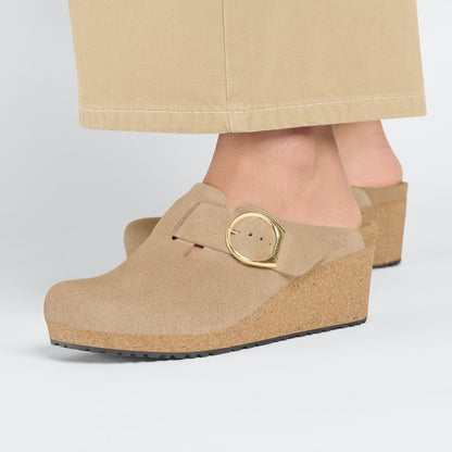 BIRKENSTOCK FANNY RING-BUCKLE SUEDE LEATHER