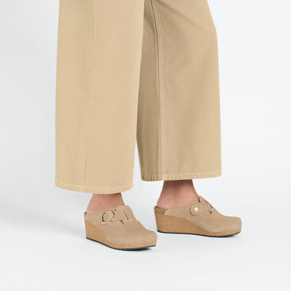 BIRKENSTOCK FANNY RING-BUCKLE SUEDE LEATHER