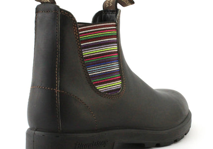BLUNDSTONE 1409 STRIPE ELASTIC SIDED V CUT CHELSEA UNISEX BOOTS