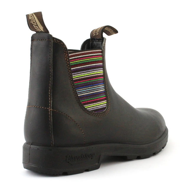 BLUNDSTONE 1409 STRIPE ELASTIC SIDED V CUT CHELSEA UNISEX BOOTS