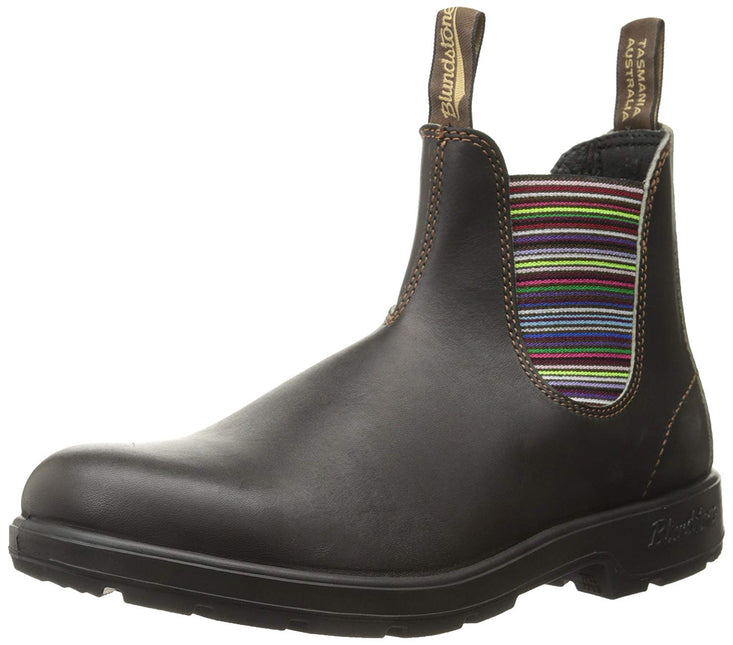 BLUNDSTONE 1409 STRIPE ELASTIC SIDED V CUT CHELSEA UNISEX BOOTS