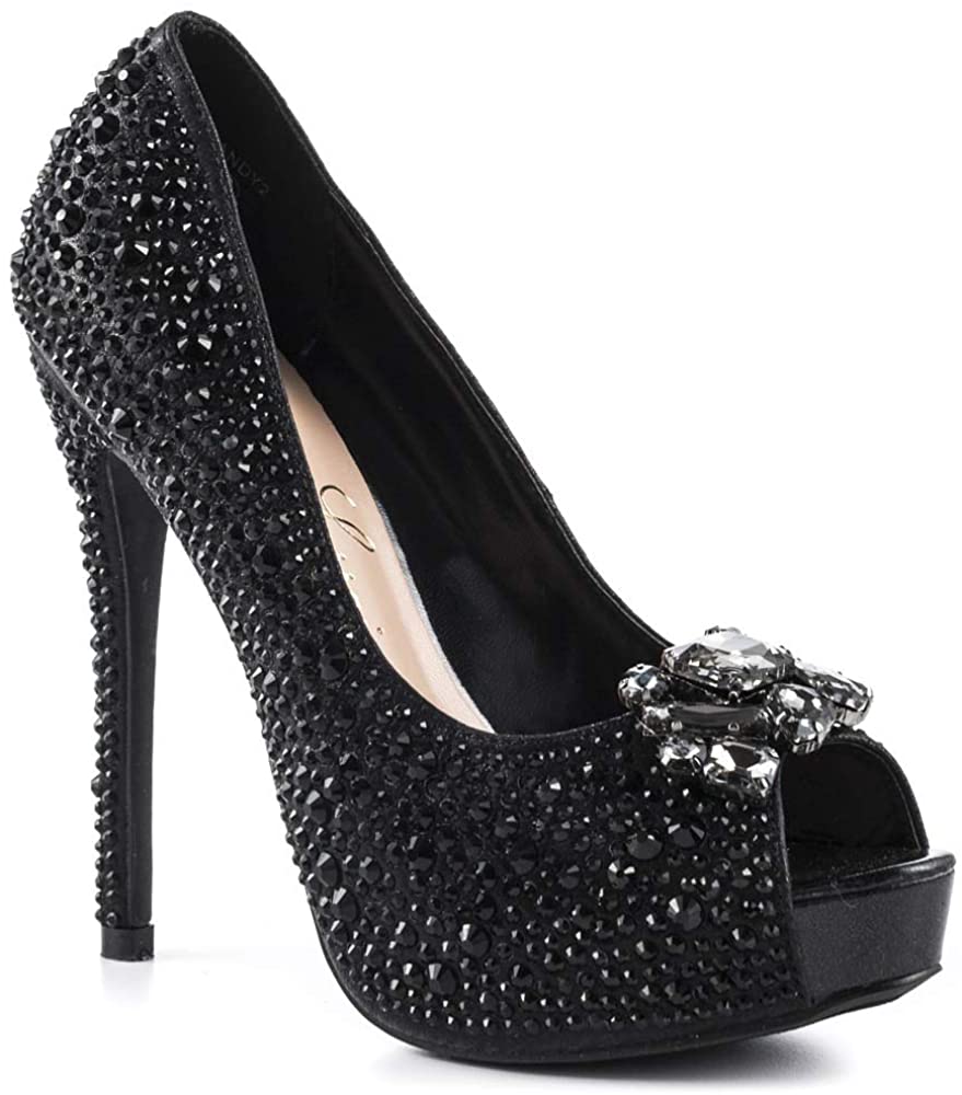 Lauren Lorraine Crystal Embellished Peep Toe Sandal-Lauren Lorraine-Brand_Lauren Lorraine,Shoes,Women