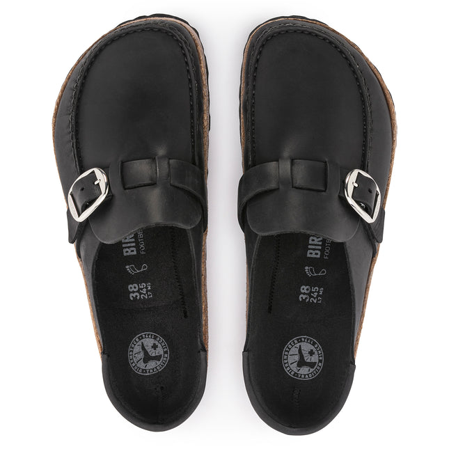 BIRKENSTOCK BUCKLEY OILED LEATHER WOMEN CLOGS