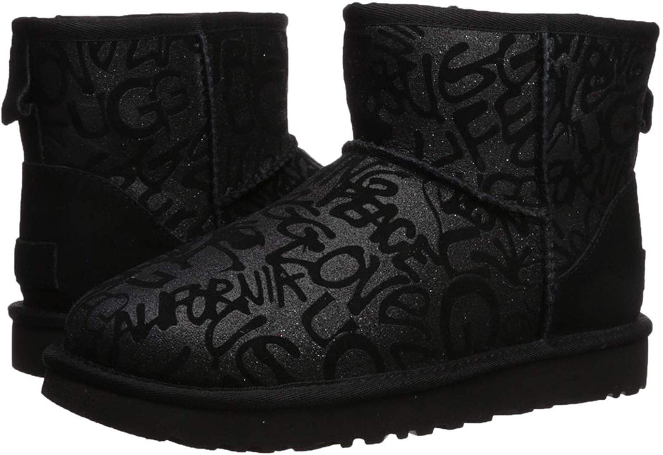 UGG W CLASSIC MINI SPARKLE GRAFFITI WOMEN BOOTS
