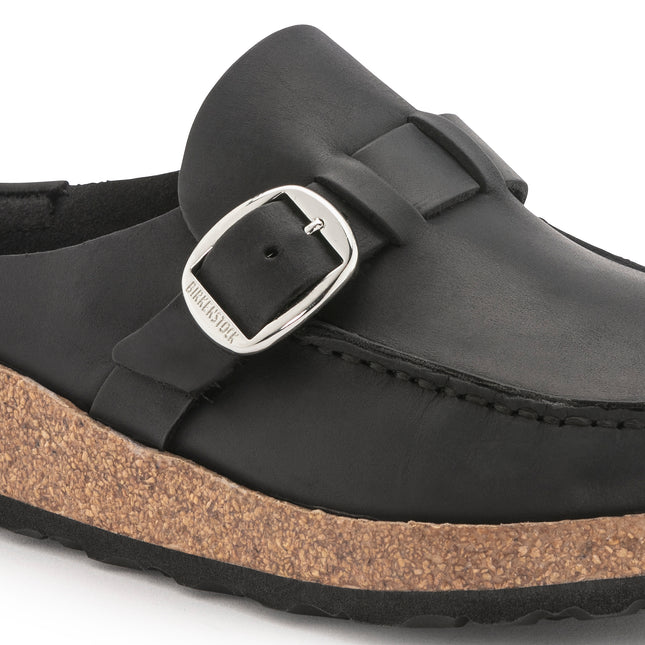 BIRKENSTOCK BUCKLEY OILED LEATHER WOMEN CLOGS