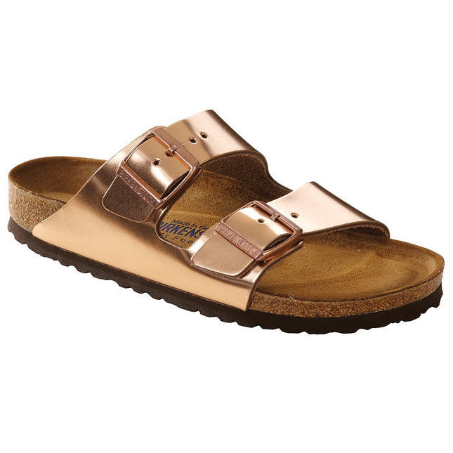 BIRKENSTOCK ARIZONA SOFT FOOTBED METALIC WOMEN SANDALS